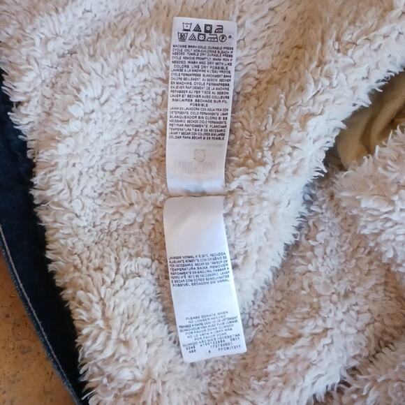 LEVI'S Denim Jacket Sherpa Woman's Sz XS Blue Short Cropped Fleece Jean Western - Picture 10 of 16